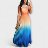 Haven - Robe maxi à plis dégradés sans dos élégante