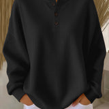 Heidi | Weiches Waffel-Henley-Sweatshirt