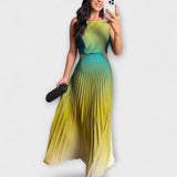Haven - Robe maxi à plis dégradés sans dos élégante