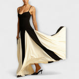 Ember - Élégance Classique Robe Maxi A-Ligne avec Panneaux en Tulle