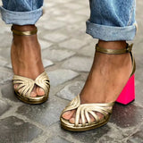 Milviana - Klassische Sandalen mit Knöchelriemen und offener Zehenpartie