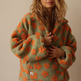 Daisy - Fleece-Bluse mit Blumenmuster