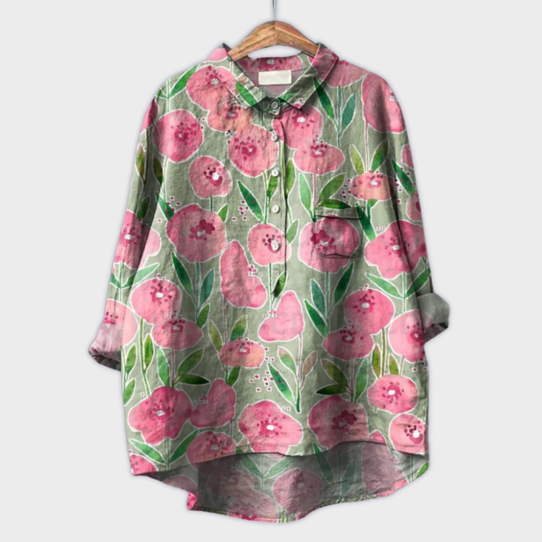 Magdalena - Blouse pour femmes faite main avec design floral
