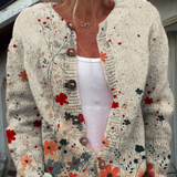 Christa | Strickcardigan mit Blumenmuster