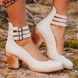 Ginevra - Hochhackige Schuhe mit mehreren Riemen und dicker Sohle