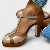 Lisa - Talons épais marron