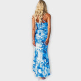 Pia - Robe maxi avec drapé sur un côté