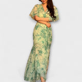 Lana - Robe Florale Élégante à Décolleté en V