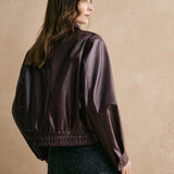 Traute | Cropped Jacke in Bordeaux
