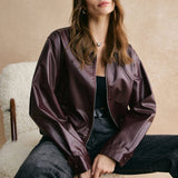 Traute | Cropped Jacke in Bordeaux