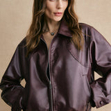 Traute | Cropped Jacke in Bordeaux