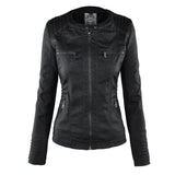 Karin | Taillierte Kunstlederjacke in Cognac