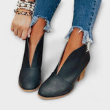 Rita | Cognacfarbene Stiefeletten mit Blockabsatz