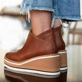 Gerda | Wildleder-Keilstiefel mit Plateausohle Stiefel