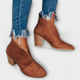 Rita | Cognacfarbene Stiefeletten mit Blockabsatz