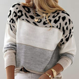 Marlene | Leopardenmuster Farbblock Pullover