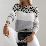 Marlene | Leopardenmuster Farbblock Pullover