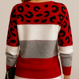 Marlene | Leopardenmuster Farbblock Pullover