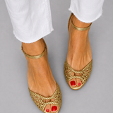 Isadora | Geflochtene Sandalen in Gold