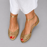 Isadora | Geflochtene Sandalen in Gold