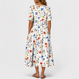 Emelie | Sommerkleid mit Wildblumen-Print und Frontfältelung