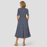 Sarah | Müheloses Blüten-Midikleid mit A-Linie