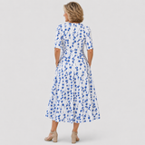 Sarah | Müheloses Blüten-Midikleid mit A-Linie