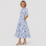 Sarah | Müheloses Blüten-Midikleid mit A-Linie