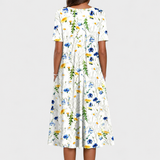 Emelie | Sommerkleid mit Wildblumen-Print und Frontfältelung