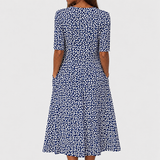 Adelina | Kleid mit Blumen-Zweigen-Print und A-Linie