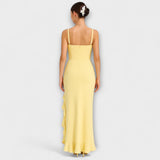 Bella - Robe corset en satin à volants