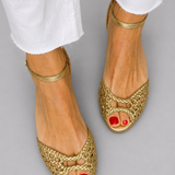 Isadora | Geflochtene Sandalen in Gold