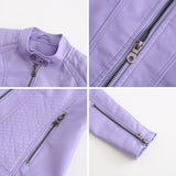 Reinhild | Taillierte Kunstleder-Jacke Jacke