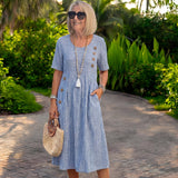Julia | Gestreiftes Midi-Kleid