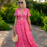 Elis – Langes, luftiges Kleid mit floralem Muster