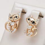 Boucles d'oreilles chat élégantes