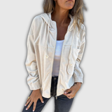 Simone | Cord-Kapuzenjacke mit Reißverschluss
