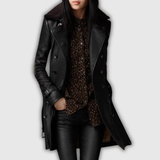 Eleganter 3/4 Ledermantel
