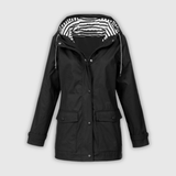 Beate | Wetterfeste Kapuzenjacke mit Streifenfutter
