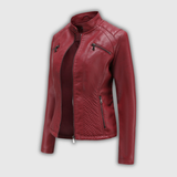 Reinhild | Taillierte Kunstleder-Jacke Jacke