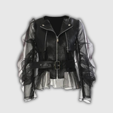 Brunhilde | Bikerjacke mit Tüllärmeln