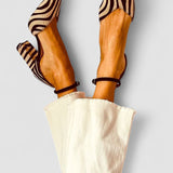 Zebrina - Sandalen mit mittelhohem Absatz und Zebramuster