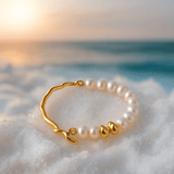 Couronne de bracelet doré élégant avec perles