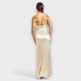 Eira - Robe en satin ornée avec lacets dans le dos