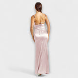 Eira - Robe en satin ornée avec lacets dans le dos
