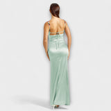 Eira - Robe en satin ornée avec lacets dans le dos