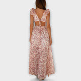 Elin - Robe maxi avec volants et détails découpés