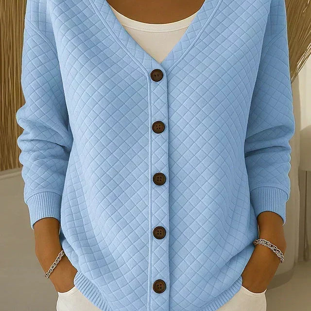 Grete | Gesteppte Strickjacke mit Knopfleiste