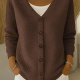Grete | Gesteppte Strickjacke mit Knopfleiste
