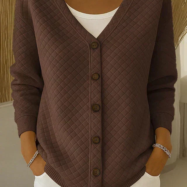 Grete | Gesteppte Strickjacke mit Knopfleiste